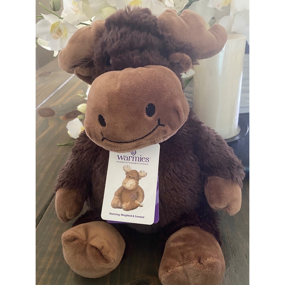 Warmies Moose Lavender Scent Soothing Microwaveable Heat Pack Weighted Plush 13"
